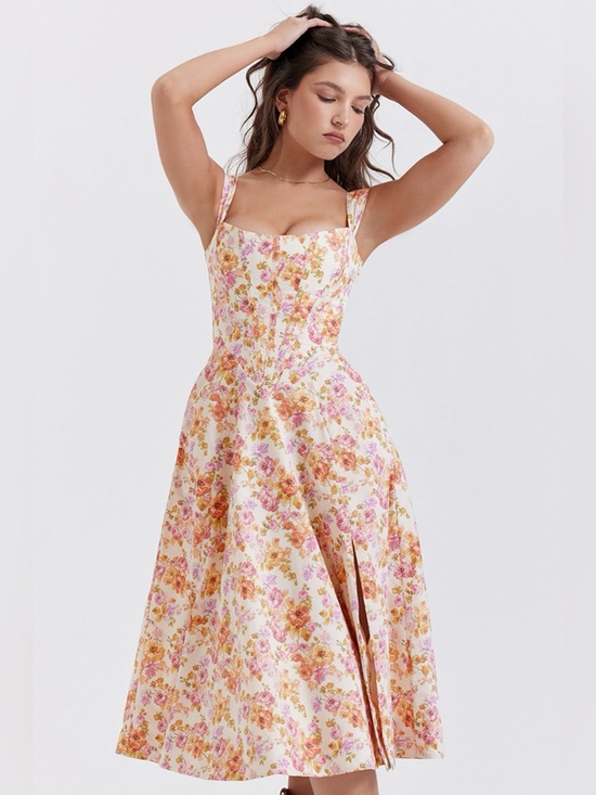 House of CB Dresses & Skirts - House of CB Saira ivory floral midi sundress
